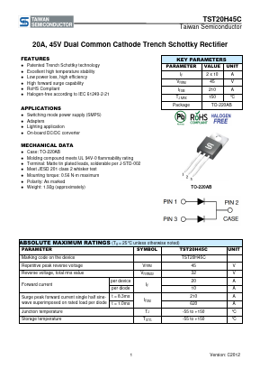 TST20H45C Datasheet PDF TSC Corporation