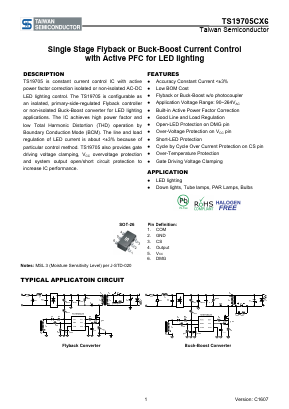 TS19705CX6RFG Datasheet PDF TSC Corporation