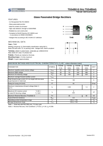 TSS4B01G Datasheet PDF TSC Corporation