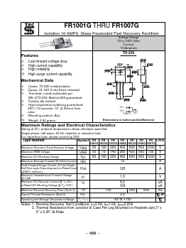 FR1003G Datasheet PDF TSC Corporation