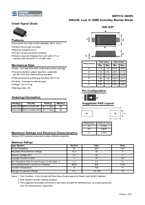 RB751V-40WS Datasheet PDF TSC Corporation