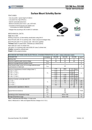 SS13MHRSG Datasheet PDF TSC Corporation