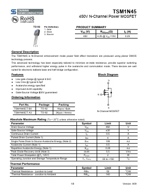 TSM1N45 Datasheet PDF TSC Corporation