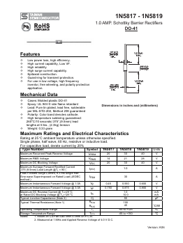 1N5817 Datasheet PDF TSC Corporation