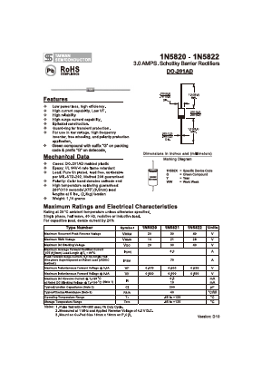 1N5822 Datasheet PDF TSC Corporation