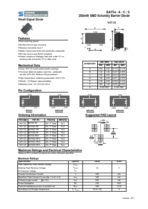 BAT54C Datasheet PDF TSC Corporation