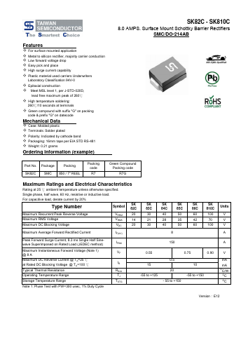 SK86C Datasheet PDF TSC Corporation