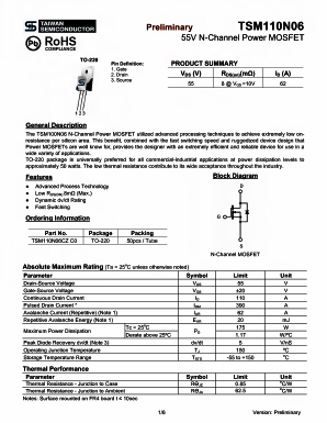 TSM110N06 Datasheet PDF TSC Corporation