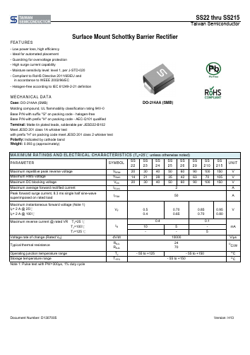 SS25R5G Datasheet PDF TSC Corporation