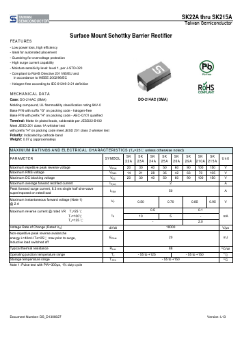 SK215A_VER_L13 Datasheet PDF TSC Corporation