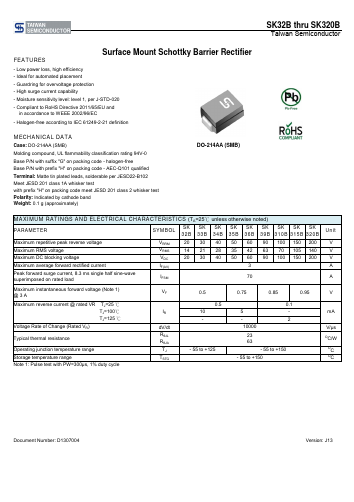 SK34BR4G_J13 Datasheet PDF TSC Corporation