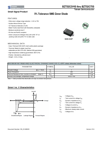 BZT52C10S-L0R9G Datasheet PDF TSC Corporation