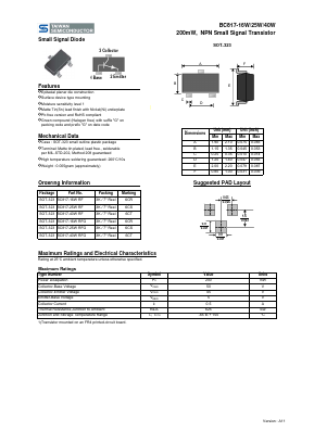 BC817-16W Datasheet PDF TSC Corporation
