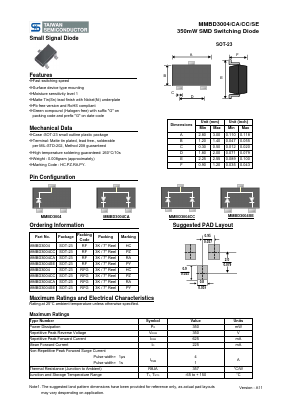 MMBD3004SERFG Datasheet PDF TSC Corporation