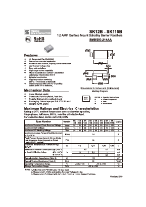 SK12B Datasheet PDF TSC Corporation