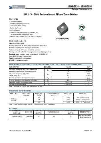 1SMB5952HR5G Datasheet PDF TSC Corporation