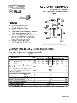 KBU1006G Datasheet PDF TSC Corporation