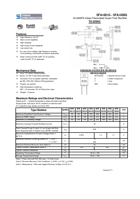 SFA1608G Datasheet PDF TSC Corporation