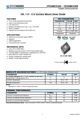 1PGSMC5365 Datasheet PDF TSC Corporation