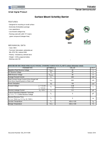 TSS40U Datasheet PDF TSC Corporation