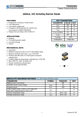 TSS0230URGG Datasheet PDF TSC Corporation