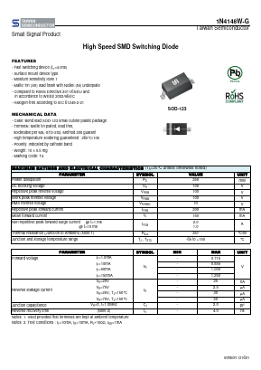 1N4148W-GRHG Datasheet PDF TSC Corporation