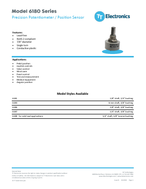 6184 Datasheet PDF TT Electronics.