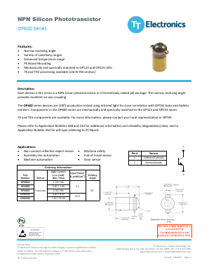 OP643SL Datasheet PDF TT Electronics.