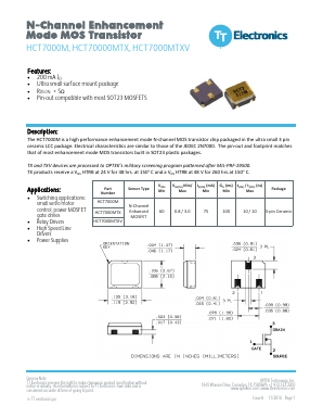 HCT7000MTX Datasheet PDF TT Electronics.