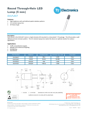 OVLFB3C7 Datasheet PDF TT Electronics.