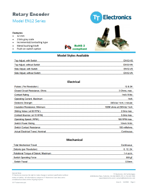 EN12 Datasheet PDF TT Electronics.