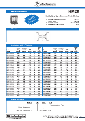HM28-24008LF Datasheet PDF TT Electronics.