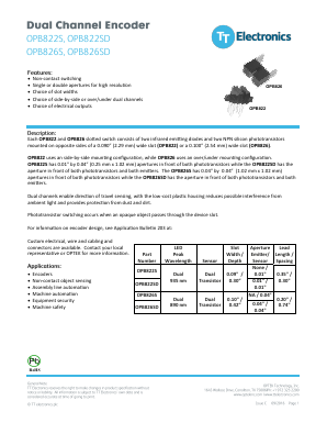 OPB822S Datasheet PDF TT Electronics.