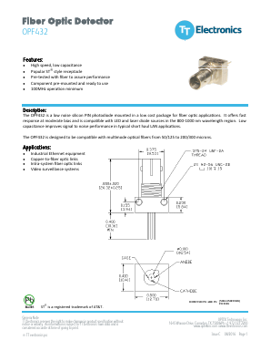 OPF432 Datasheet PDF TT Electronics.