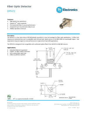 OPF472 Datasheet PDF TT Electronics.