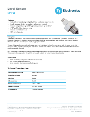 MHF15 Datasheet PDF TT Electronics.