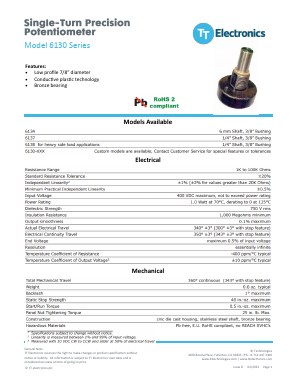 6138 Datasheet PDF TT Electronics.