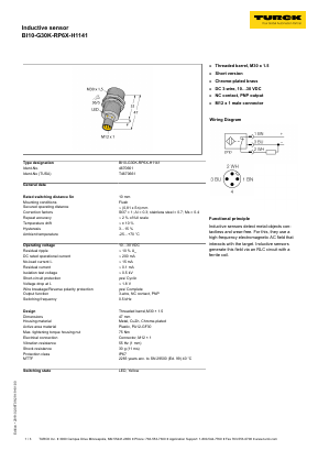 BI10-G30K-RP6X-H1141 Datasheet PDF Turck, Inc.