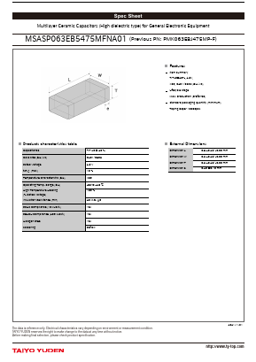 MEASP063CB5475MFNDE2 Datasheet PDF TAIYO YUDEN