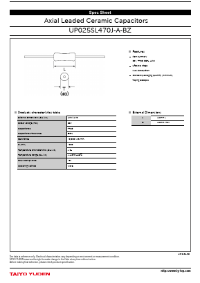 UP025SL470J-A-BZ Datasheet PDF TAIYO YUDEN