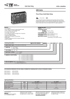 SSR3 Datasheet PDF TE Connectivity