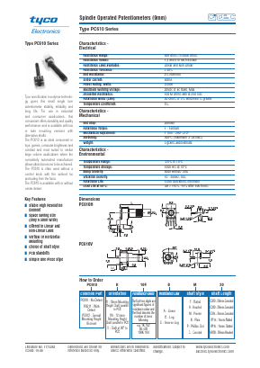 PC610HA102CN30 Datasheet PDF TE Connectivity