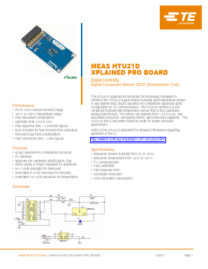 HTU21D Datasheet PDF TE Connectivity