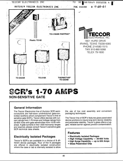 S0306F1 Datasheet PDF Teccor Electronics
