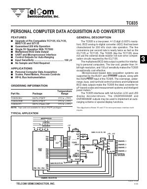 TC835 Datasheet PDF TelCom Semiconductor Inc => Microchip