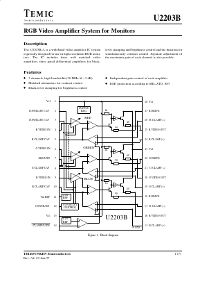 U2203B-A Datasheet PDF Temic Semiconductors