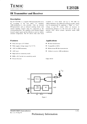 U2532B Datasheet PDF Temic Semiconductors