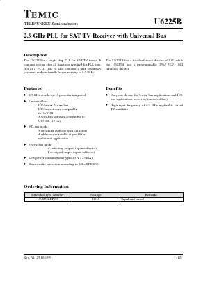 U6225B Datasheet PDF Temic Semiconductors