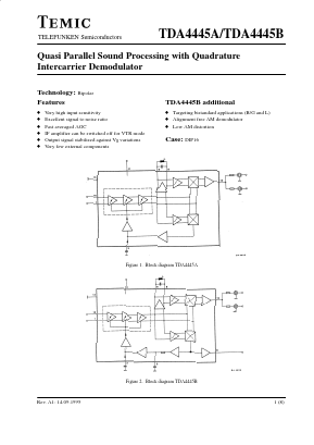 TDA4445A Datasheet PDF Temic Semiconductors