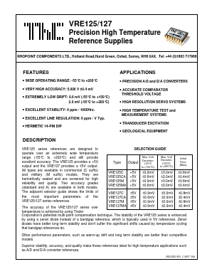 VRE125 Datasheet PDF Thaler Corporation